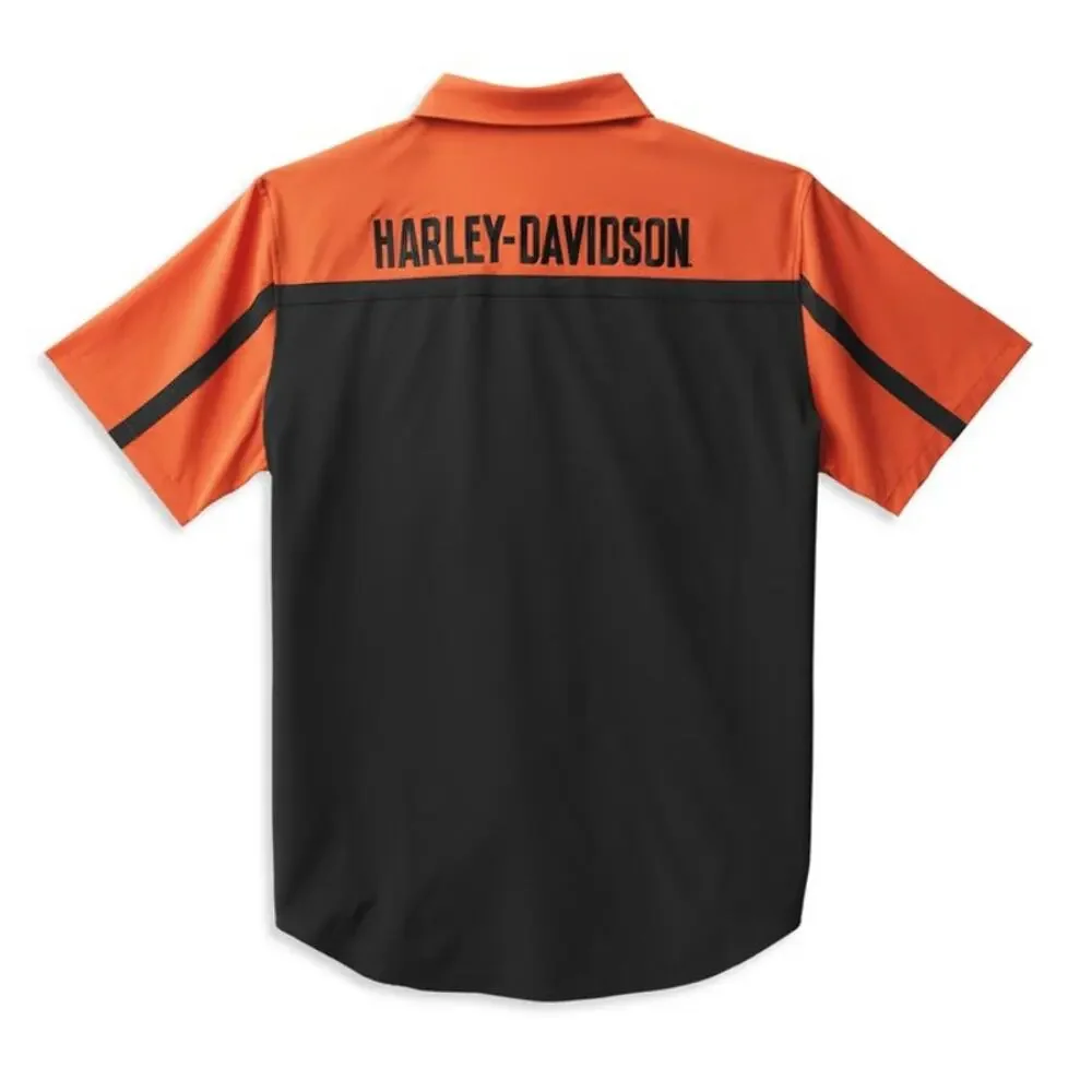 NWT Harley Davidson Men's Coolcore Bar & Shield Shirt in Vintage Orange size M